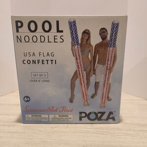 POZA USA Flag Pool Noodles Poza Pool Noodles USA Confetti Two-pack New In Box